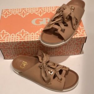 NWT GIANNI BINI SPACED OUT SPANISH SAND 6 Slip on Tie sandal shoe